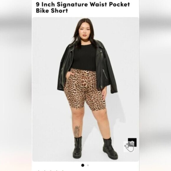 NWT Torrid Signature Waist Pocket Bike Short Leopard plus size 4x - - Picture 3 of 4